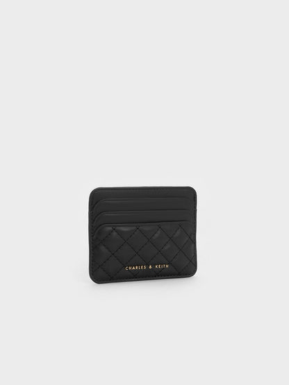 CHARLES & KEITH Top Pick / Cleo Quilted Card Holder - Black