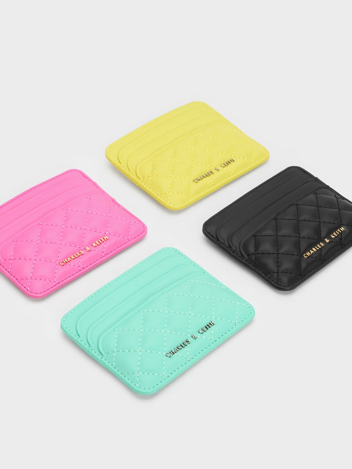 CHARLES & KEITH Top Pick / Cleo Quilted Card Holder - Black