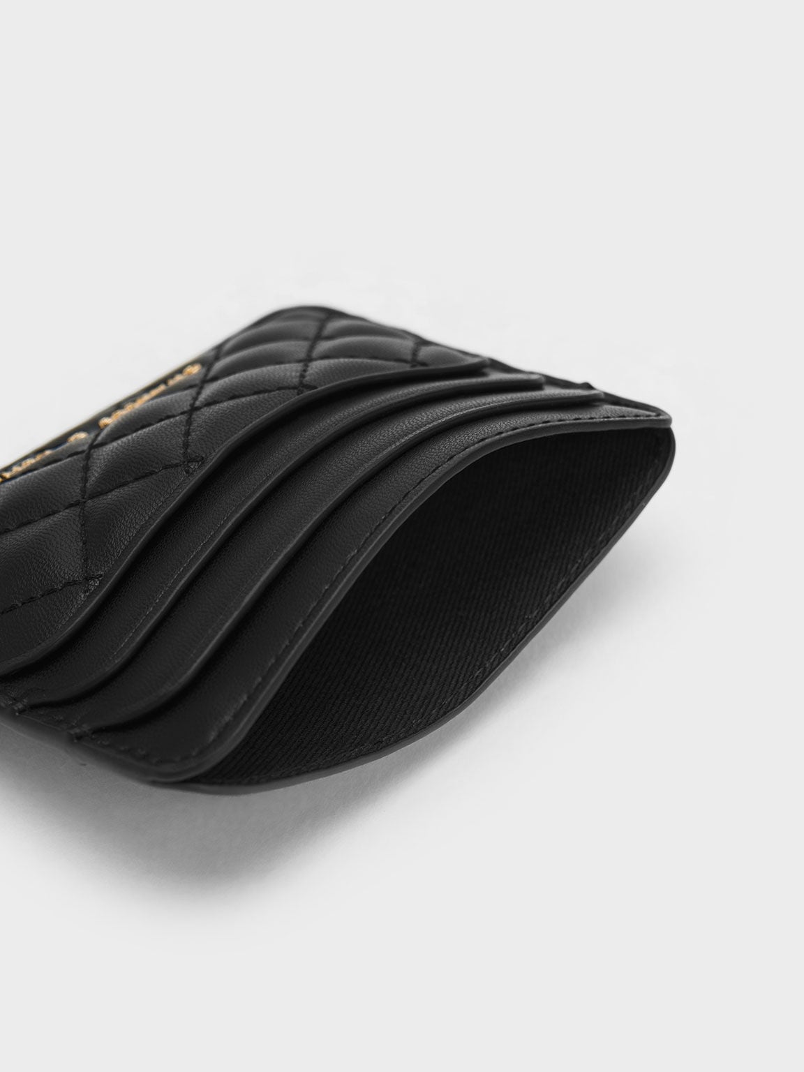 CHARLES & KEITH Top Pick / Cleo Quilted Card Holder - Black