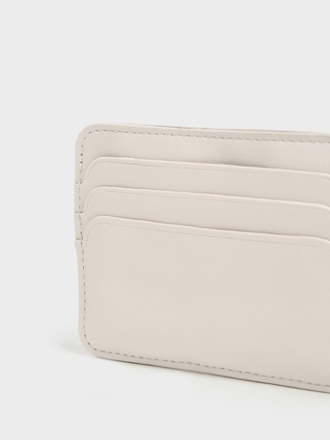 CHARLES & KEITH Sale / Cleo Quilted Card Holder - Ivory