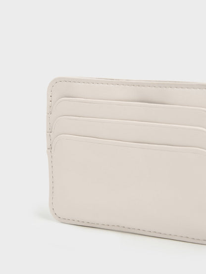 CHARLES & KEITH Sale / Cleo Quilted Card Holder - Ivory