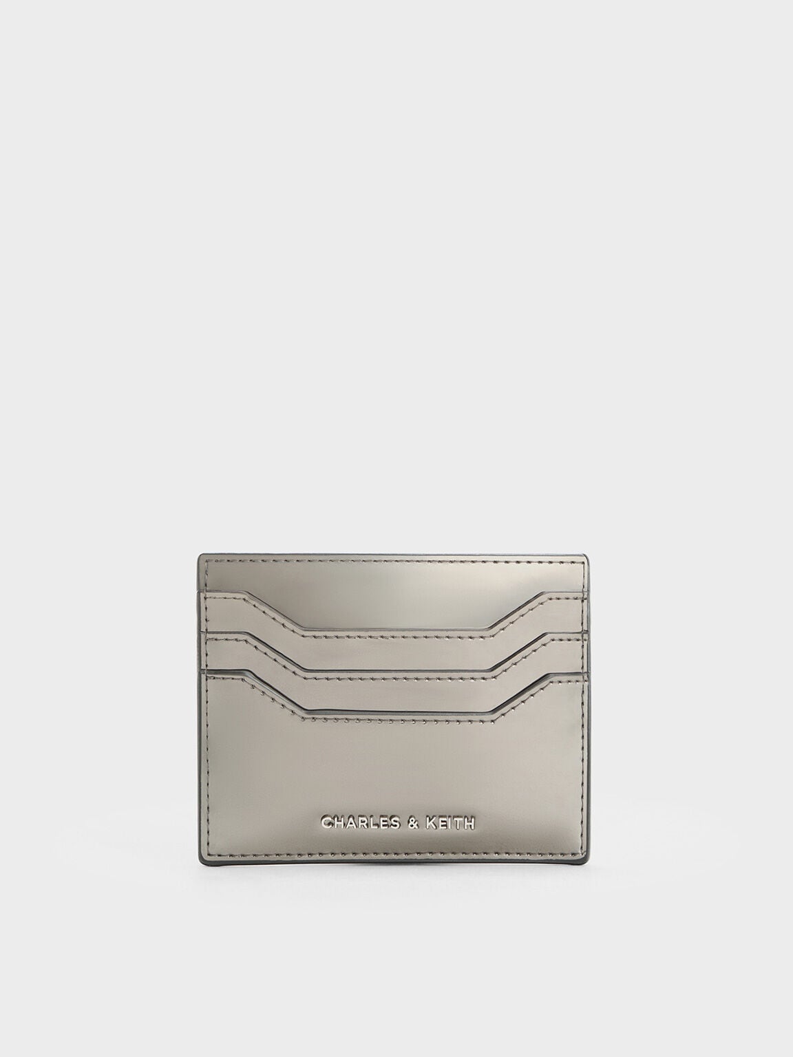 CHARLES & KEITH Exclusive / Carli Metallic Multi-Slot Card Holder - Pewter
