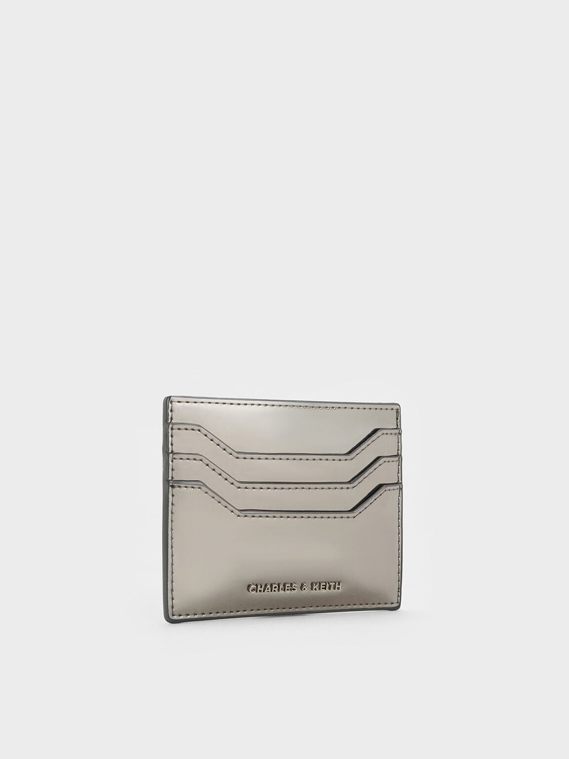 CHARLES & KEITH Exclusive / Carli Metallic Multi-Slot Card Holder - Pewter