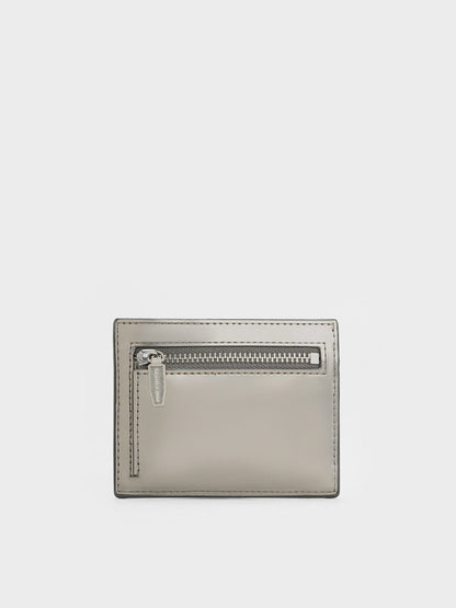 CHARLES & KEITH Exclusive / Carli Metallic Multi-Slot Card Holder - Pewter