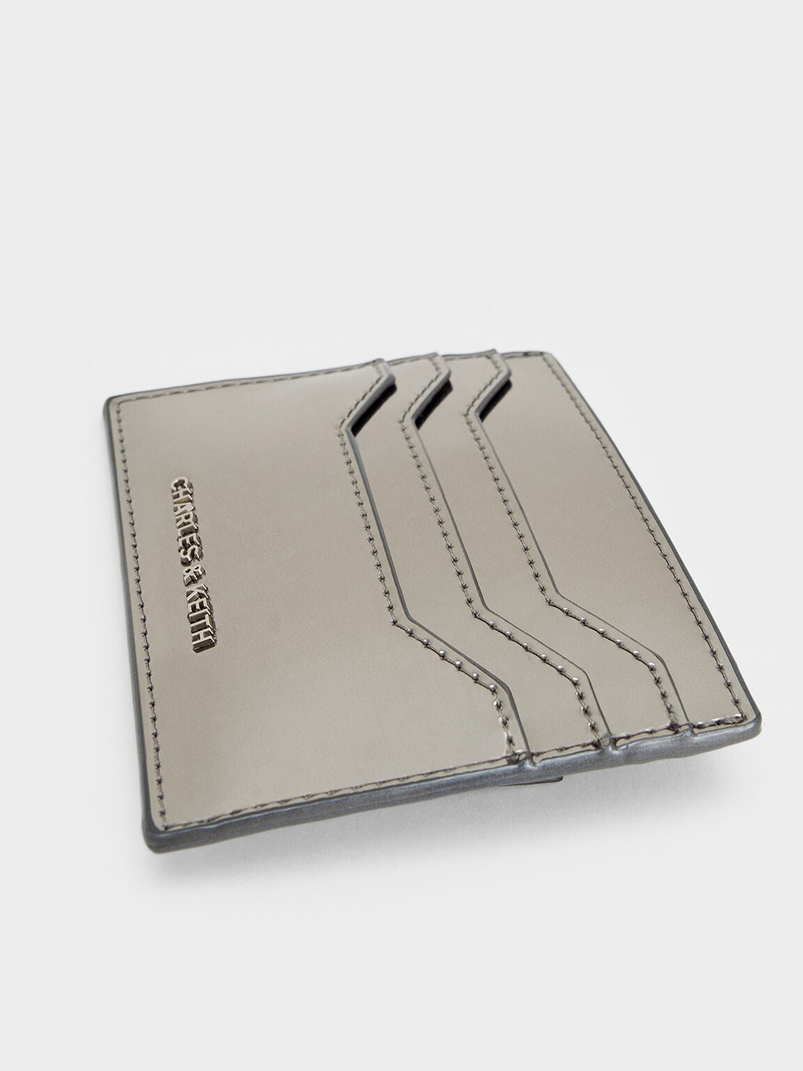 CHARLES & KEITH Exclusive / Carli Metallic Multi-Slot Card Holder - Pewter