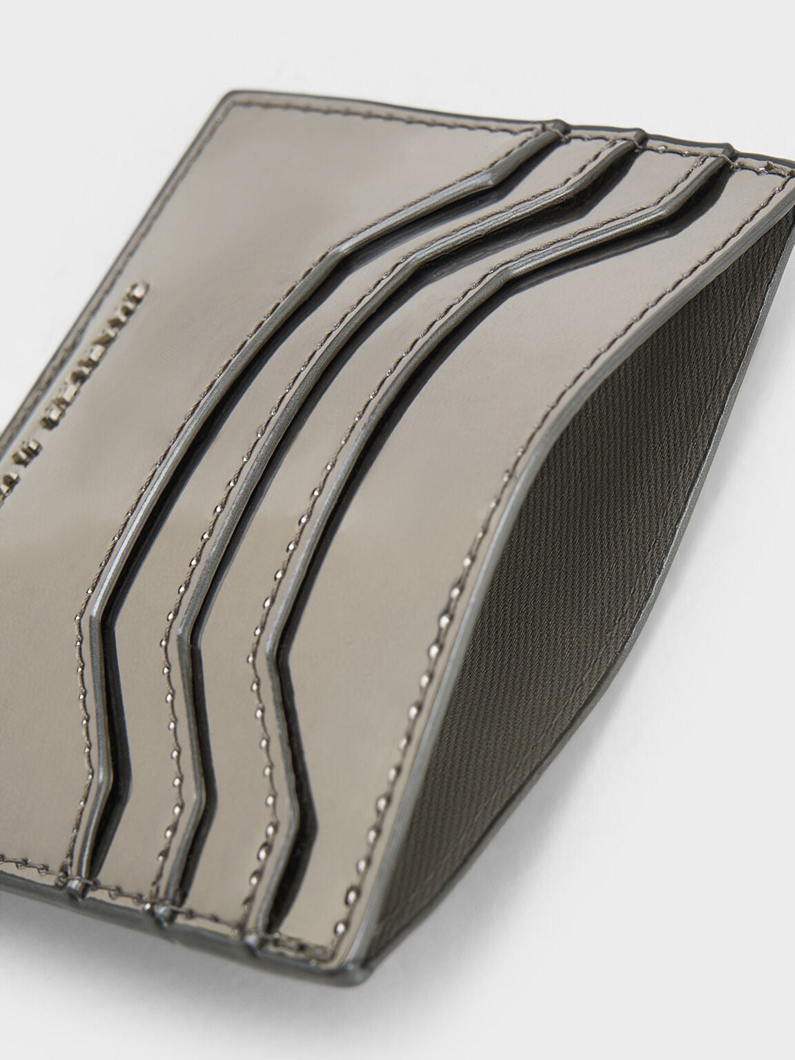 CHARLES & KEITH Exclusive / Carli Metallic Multi-Slot Card Holder - Pewter