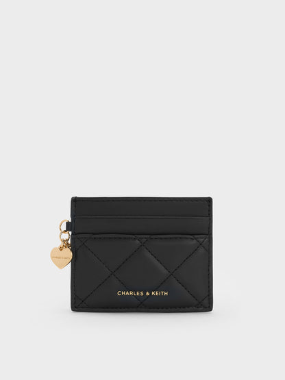 CHARLES & KEITH Hot Sale / Arrietty Quilted Card Holder - Black