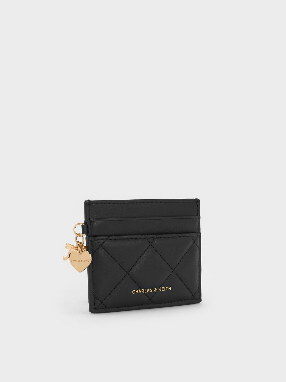 CHARLES & KEITH Hot Sale / Arrietty Quilted Card Holder - Black