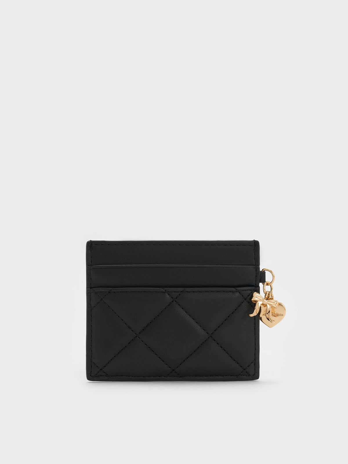 CHARLES & KEITH Hot Sale / Arrietty Quilted Card Holder - Black