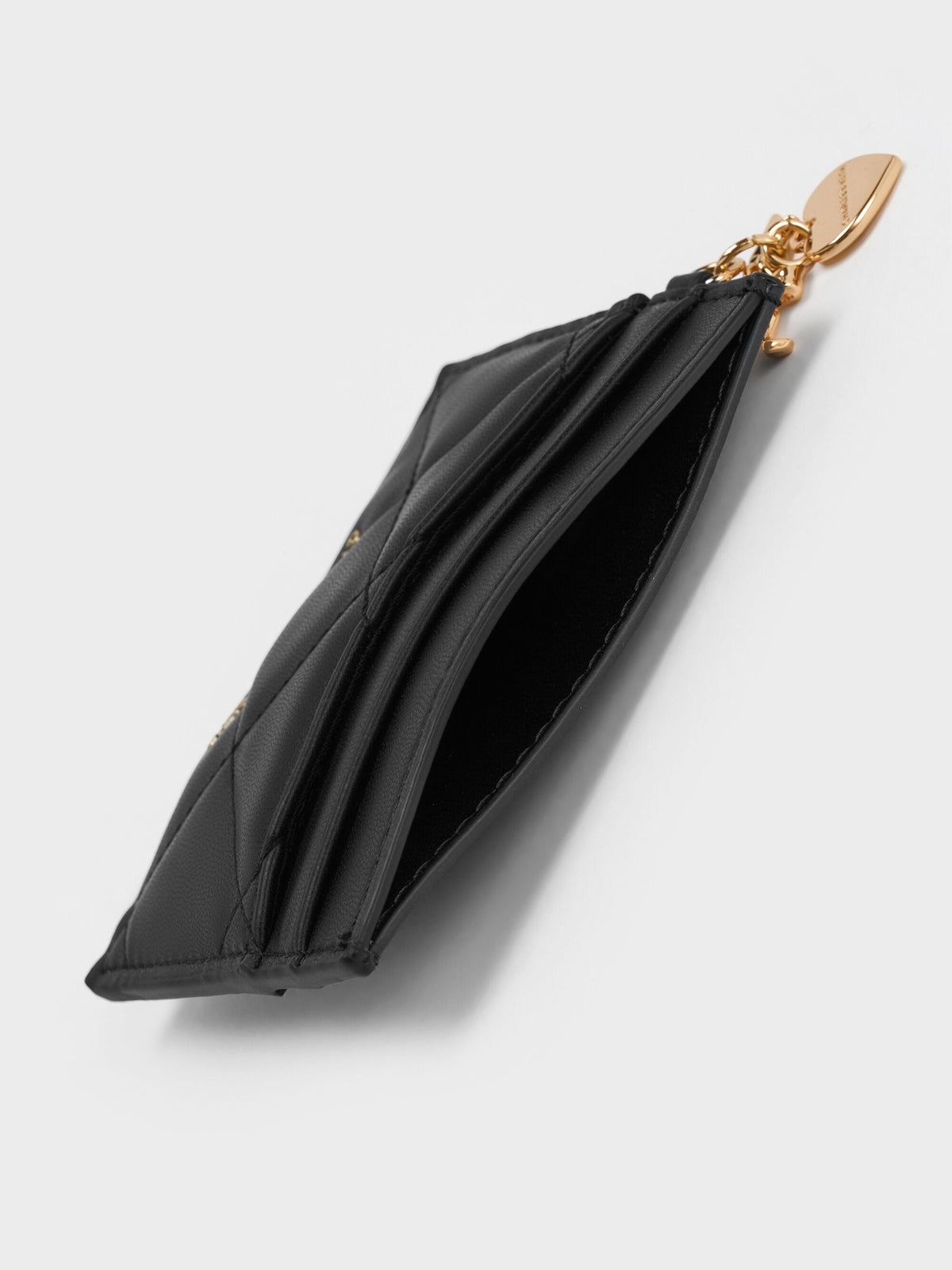 CHARLES & KEITH Hot Sale / Arrietty Quilted Card Holder - Black