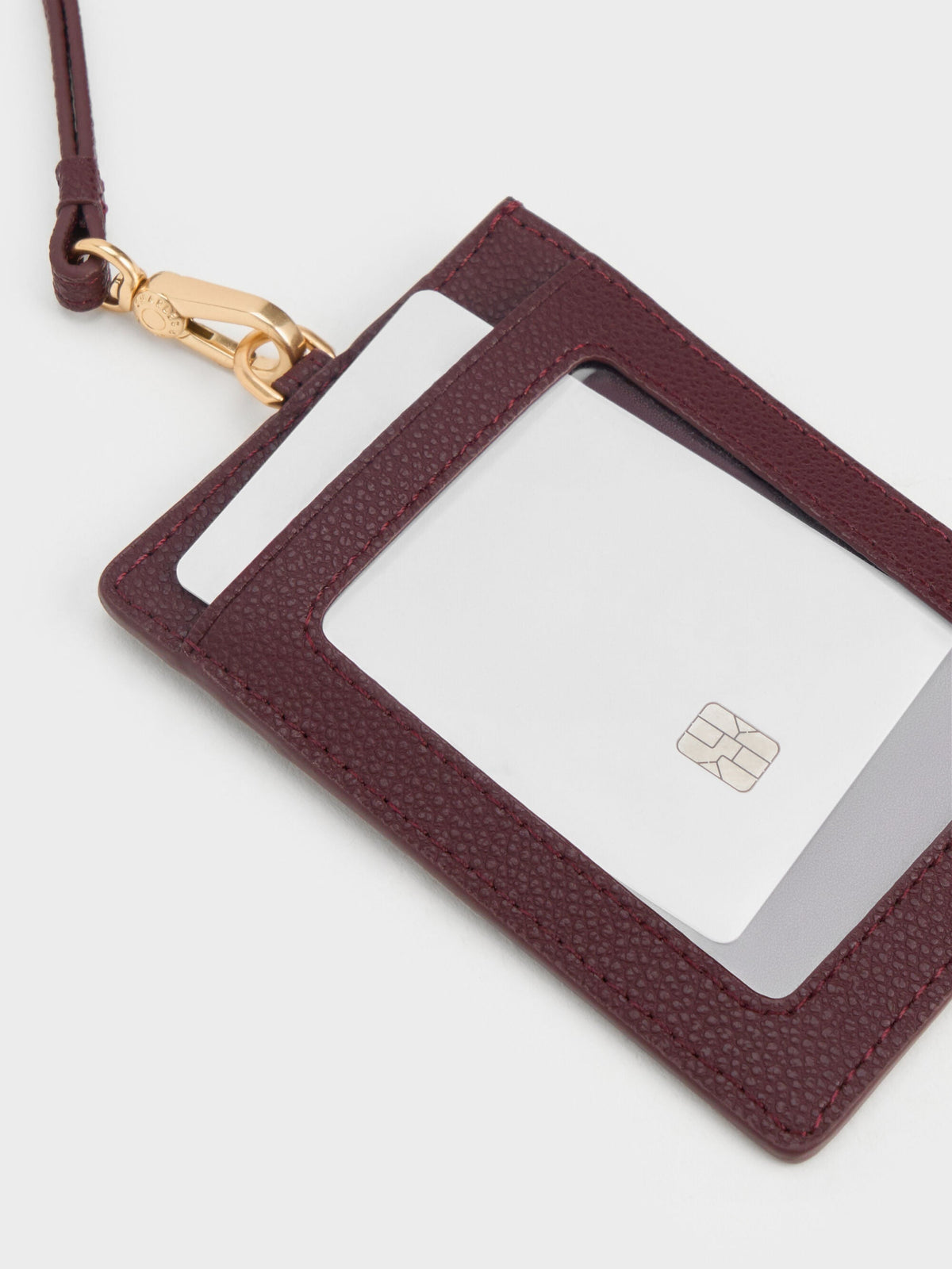 CHARLES & KEITH Classic / Twilia Card Holder With Lanyard - Wineberry Red