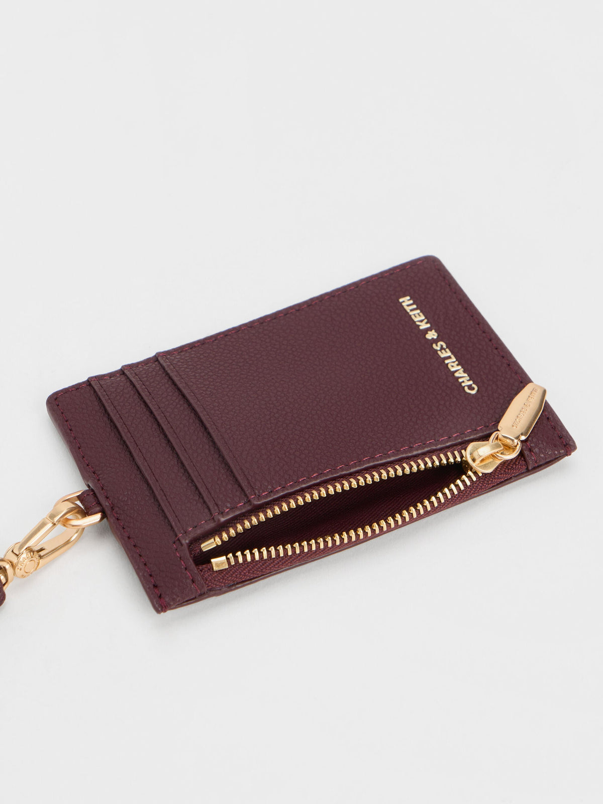 CHARLES & KEITH Classic / Twilia Card Holder With Lanyard - Wineberry Red
