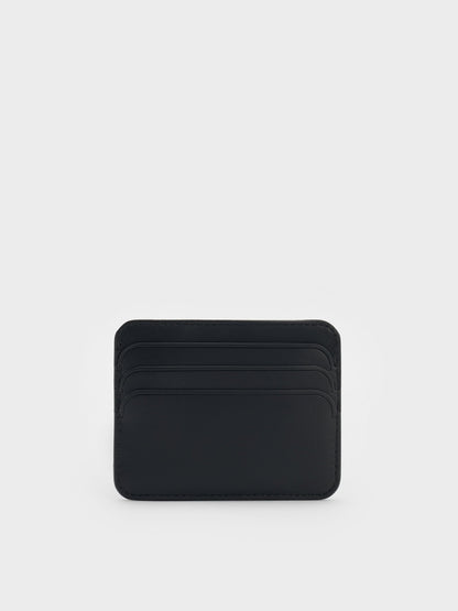 CHARLES & KEITH Customer Favorite / Cleo Two-Tone Quilted Card Holder - Midnight Black