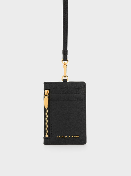 CHARLES & KEITH Customer Favorite / Twilia Card Holder With Lanyard - Black