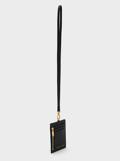 CHARLES & KEITH Customer Favorite / Twilia Card Holder With Lanyard - Black