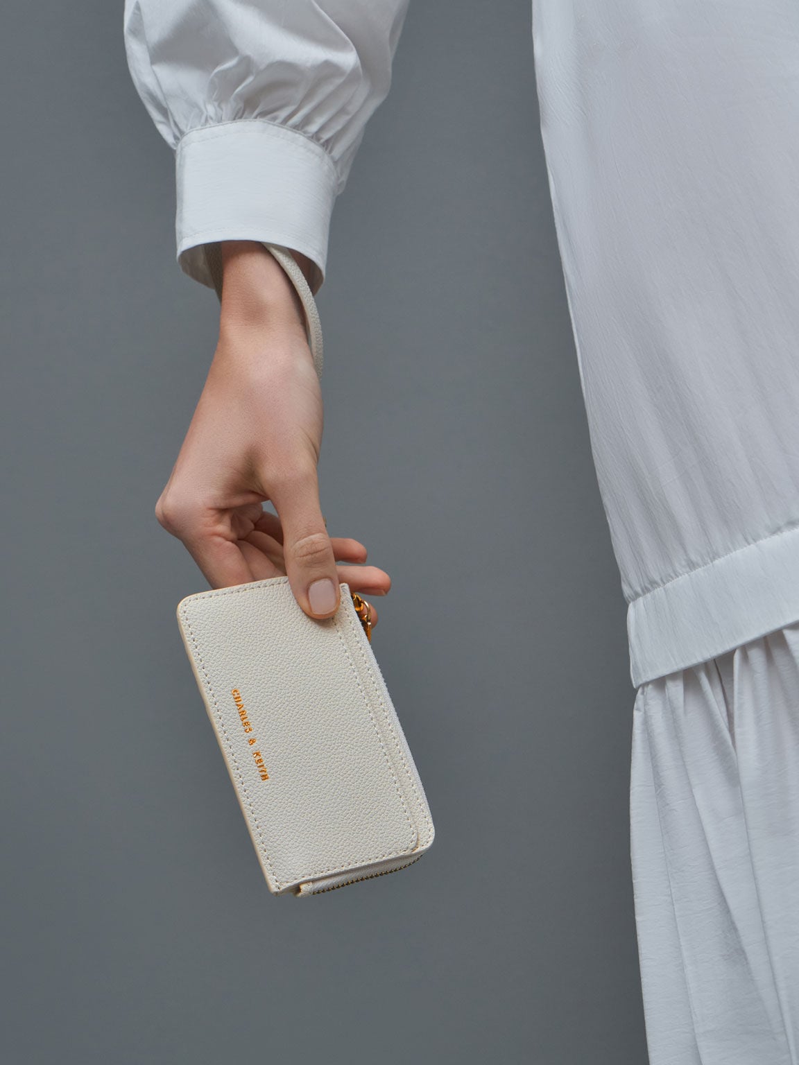 CHARLES & KEITH Premium / Dixie Wristlet Card Holder - Cream