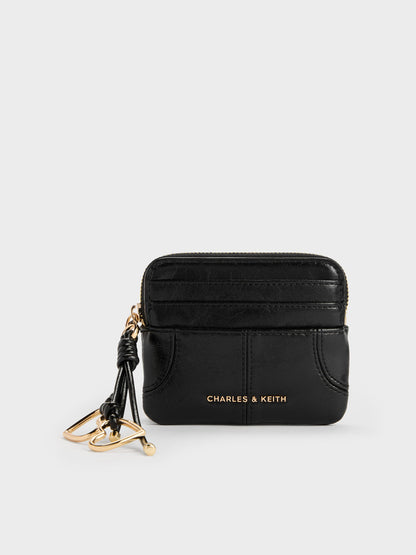CHARLES & KEITH Discount / Ciara Top-Zip Card Holder - Black