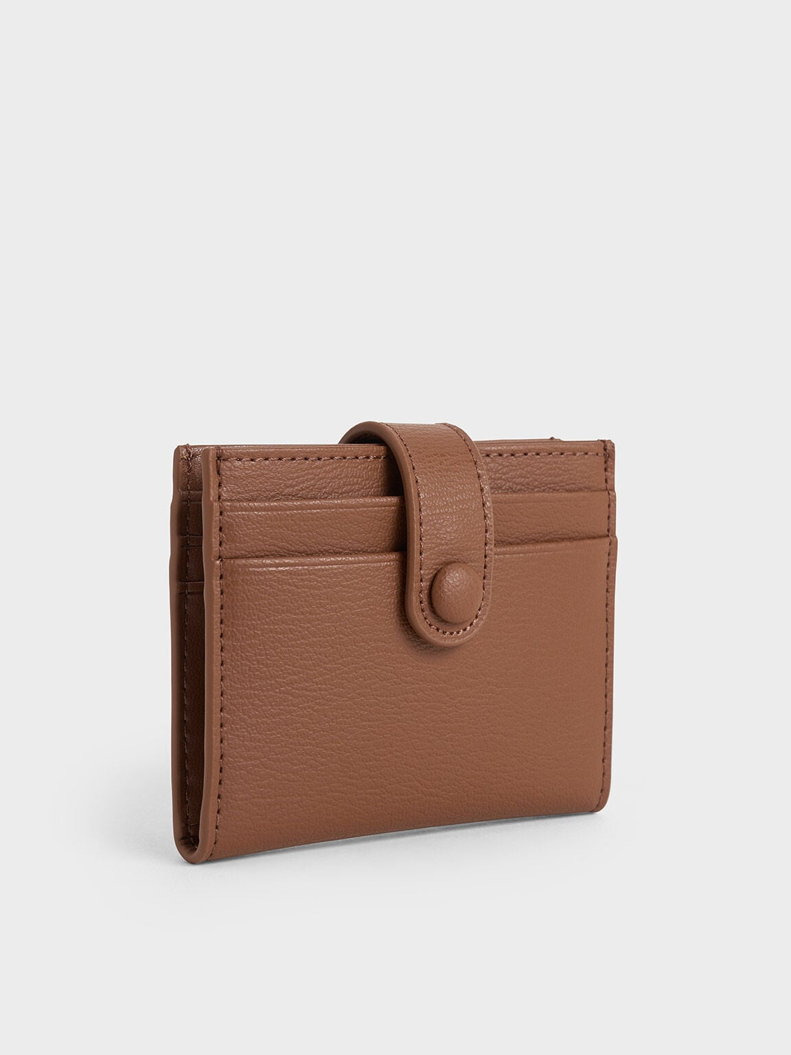 CHARLES & KEITH Featured / Bliss Snap Button Card Holder - Chocolate