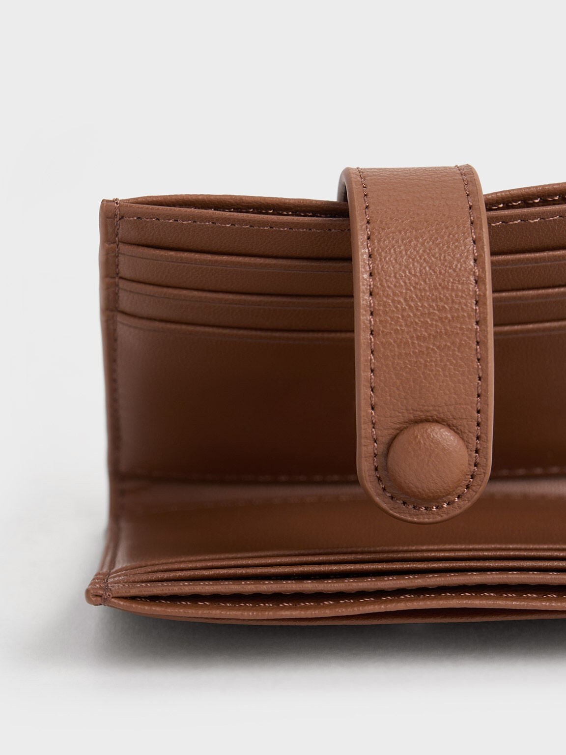 CHARLES & KEITH Featured / Bliss Snap Button Card Holder - Chocolate