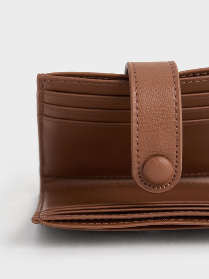 CHARLES & KEITH Featured / Bliss Snap Button Card Holder - Chocolate