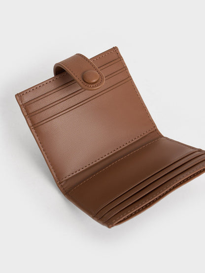 CHARLES & KEITH Featured / Bliss Snap Button Card Holder - Chocolate
