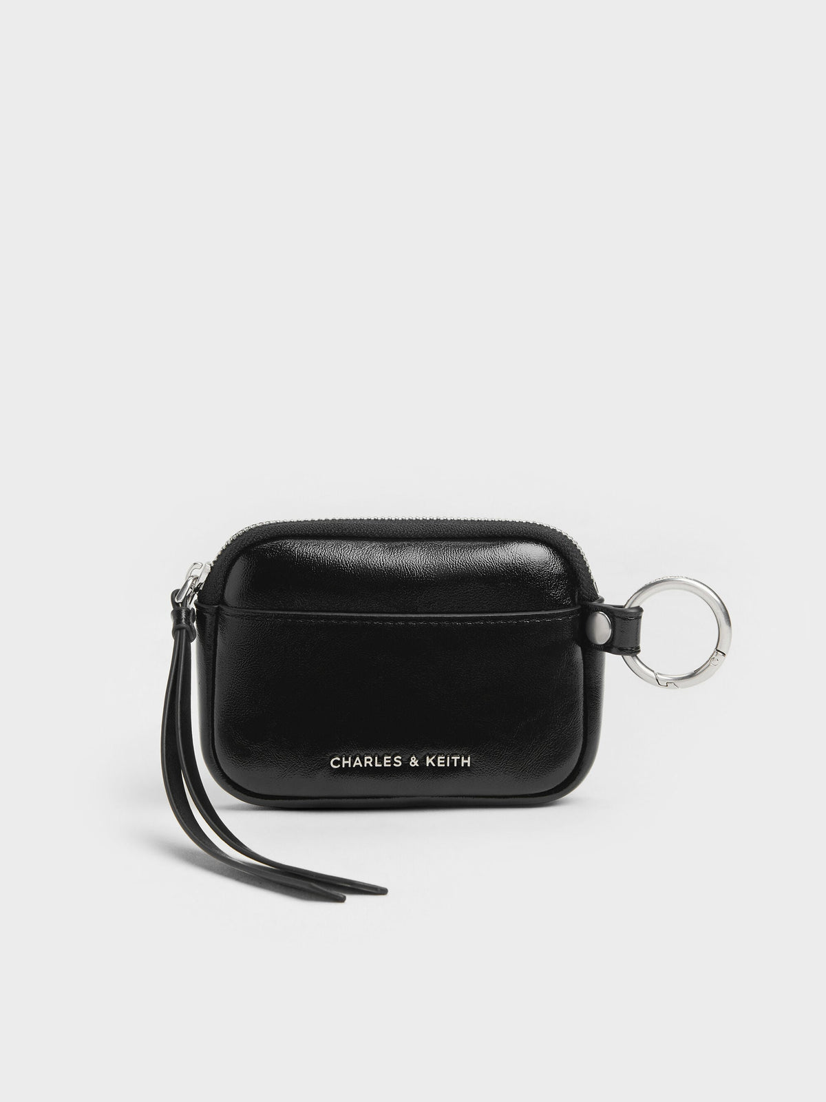 CHARLES & KEITH Best Seller / Tatiana Zip-Around Card Holder - Noir