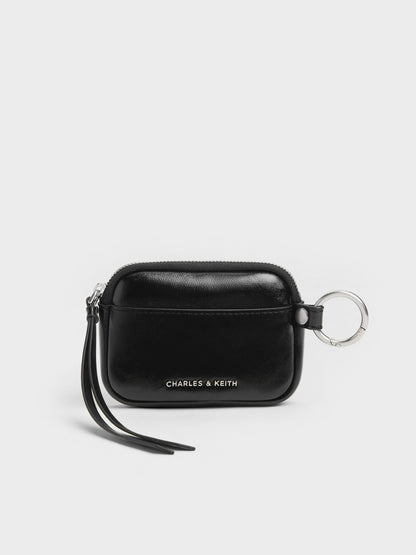 CHARLES & KEITH Best Seller / Tatiana Zip-Around Card Holder - Noir