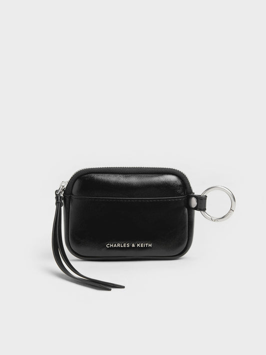 CHARLES & KEITH Best Seller / Tatiana Zip-Around Card Holder - Noir