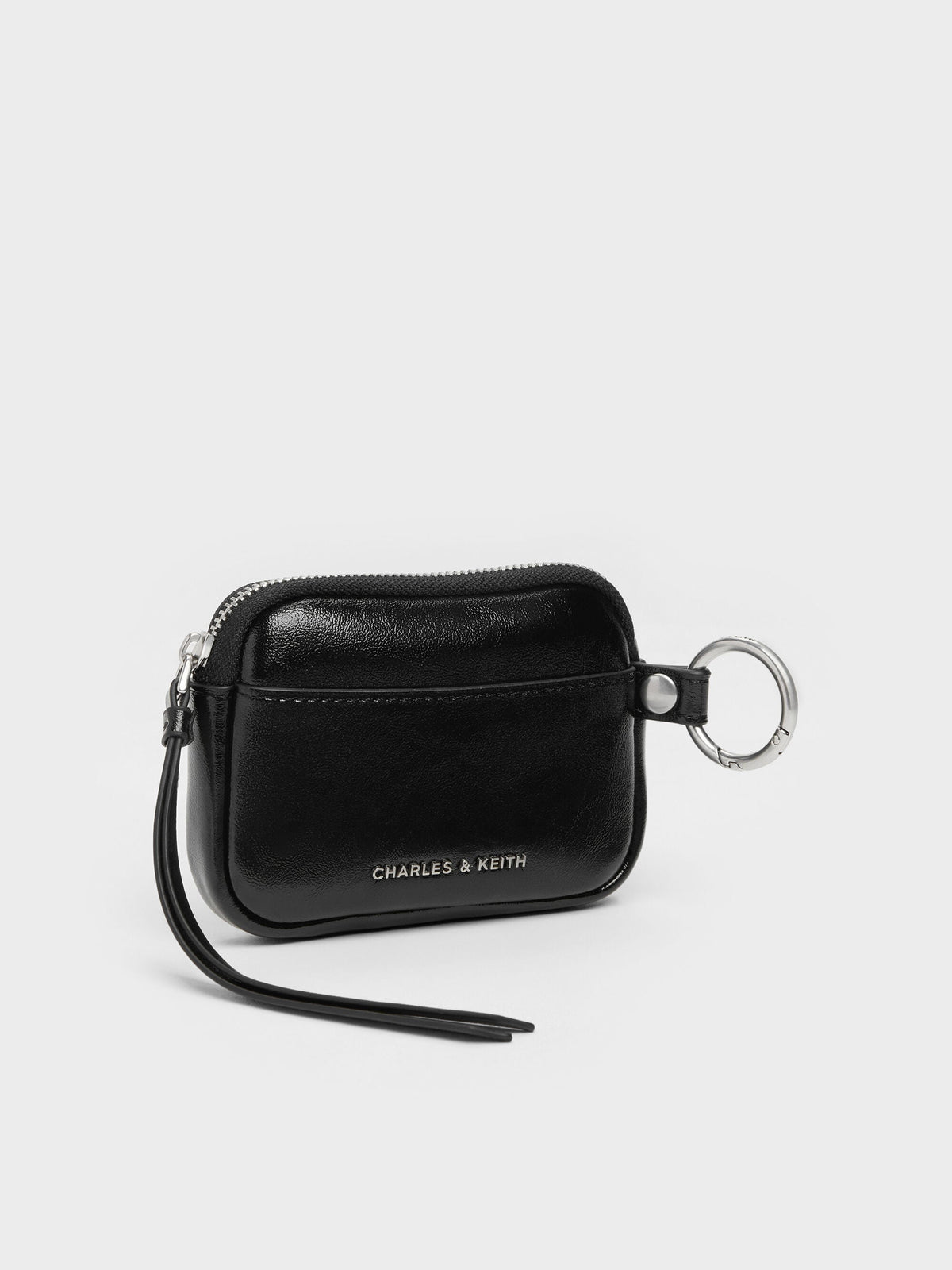 CHARLES & KEITH Best Seller / Tatiana Zip-Around Card Holder - Noir