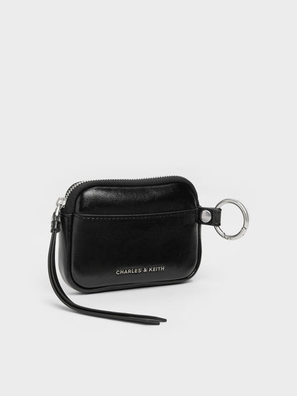 CHARLES & KEITH Best Seller / Tatiana Zip-Around Card Holder - Noir