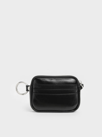 CHARLES & KEITH Best Seller / Tatiana Zip-Around Card Holder - Noir
