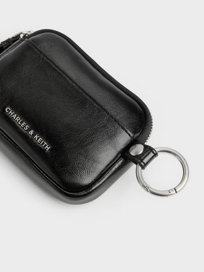 CHARLES & KEITH Best Seller / Tatiana Zip-Around Card Holder - Noir