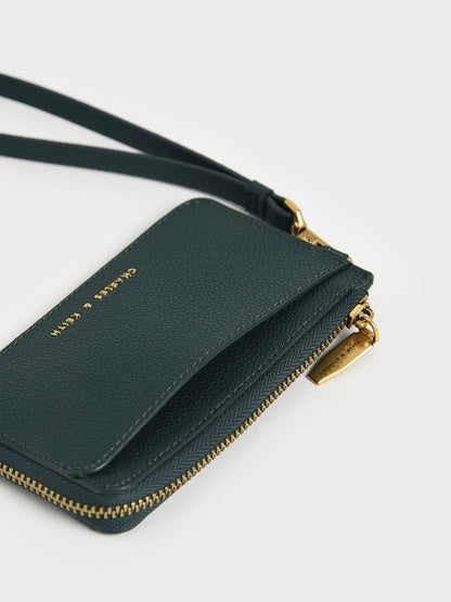 CHARLES & KEITH Best Seller / Multi-Slot Wristlet Card Holder - Dark Green