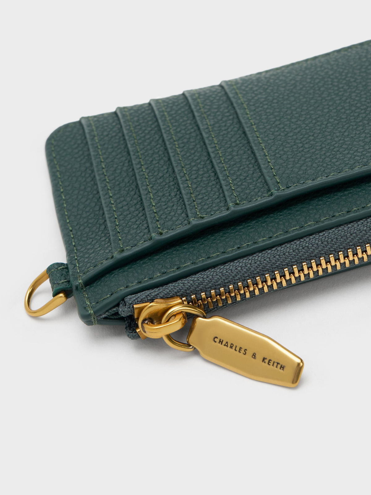 CHARLES & KEITH Best Seller / Multi-Slot Wristlet Card Holder - Dark Green