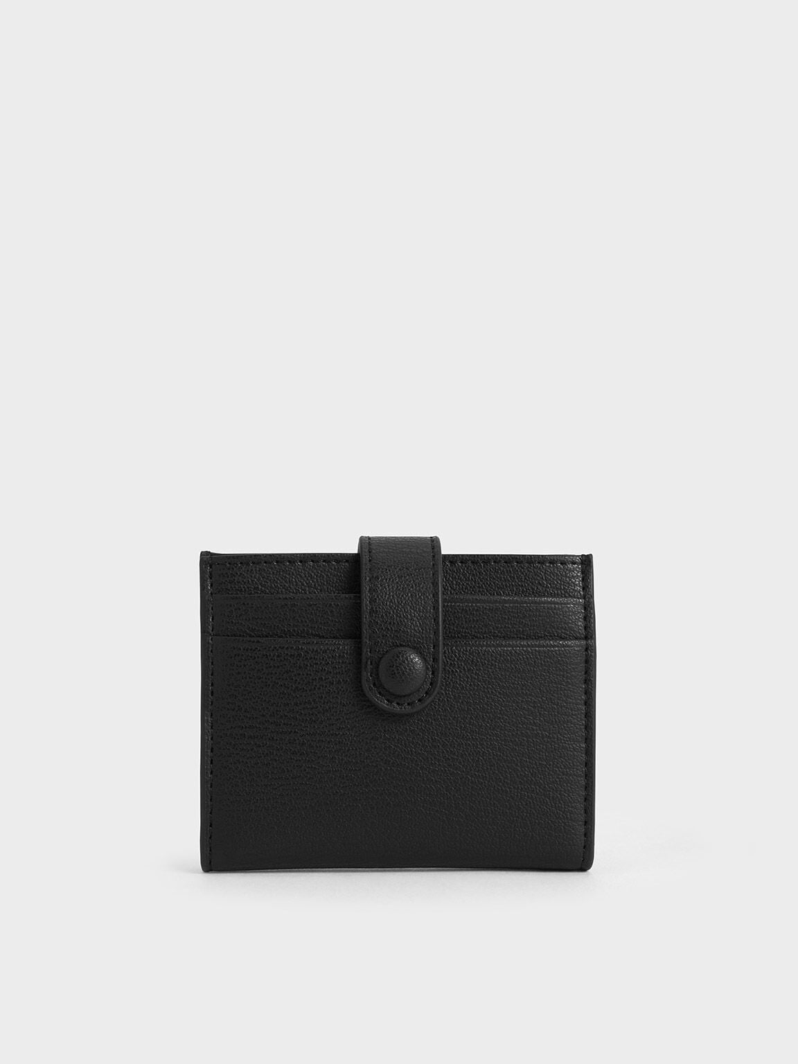 CHARLES & KEITH Signature / Bliss Snap Button Card Holder - Noir