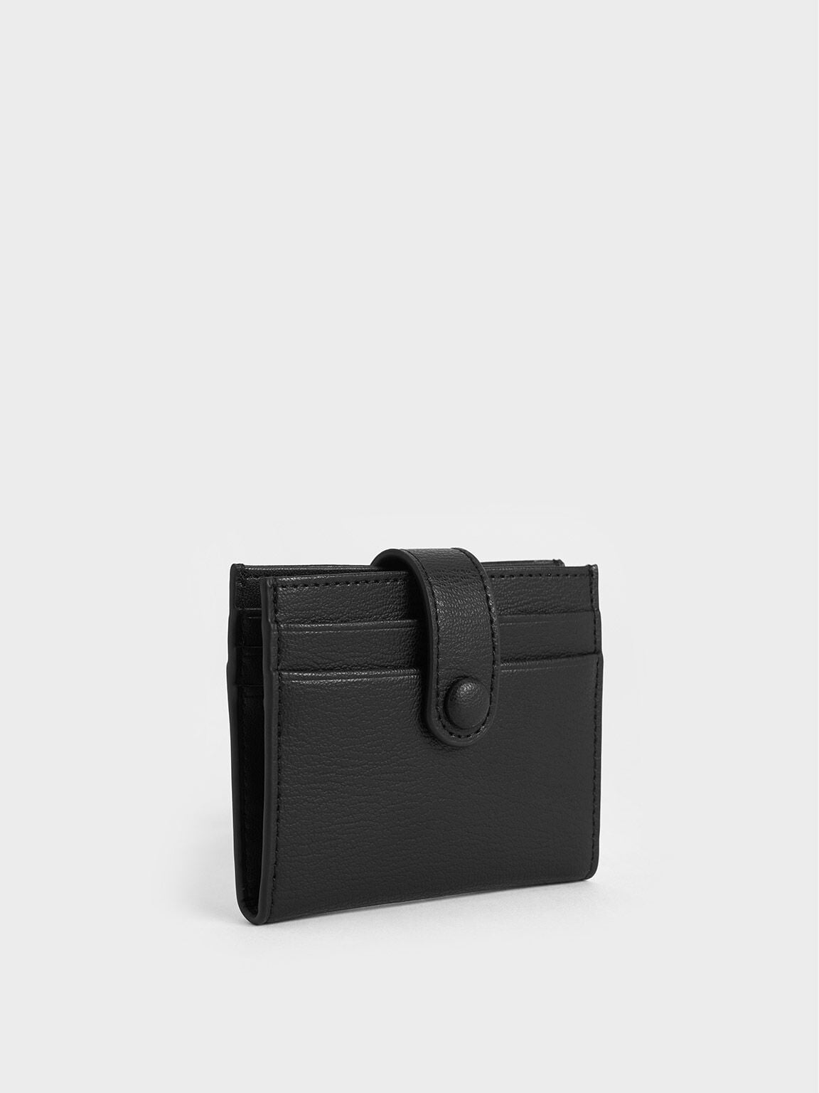 CHARLES & KEITH Signature / Bliss Snap Button Card Holder - Noir