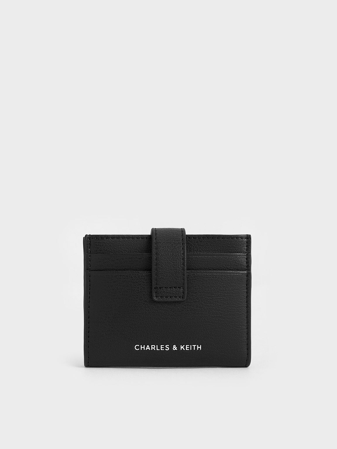 CHARLES & KEITH Signature / Bliss Snap Button Card Holder - Noir