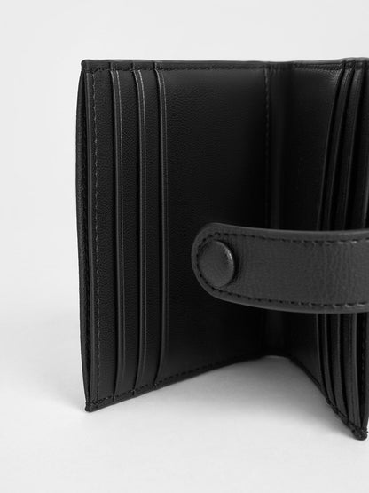CHARLES & KEITH Signature / Bliss Snap Button Card Holder - Noir