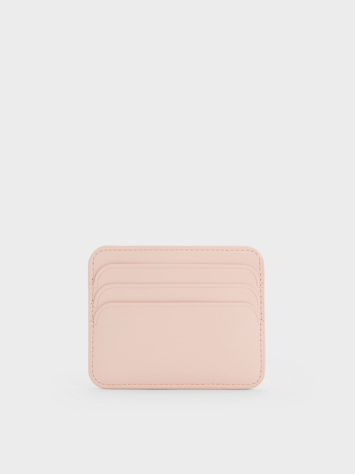 CHARLES & KEITH New / Cleo Two-Tone Quilted Card Holder - Soft Pink