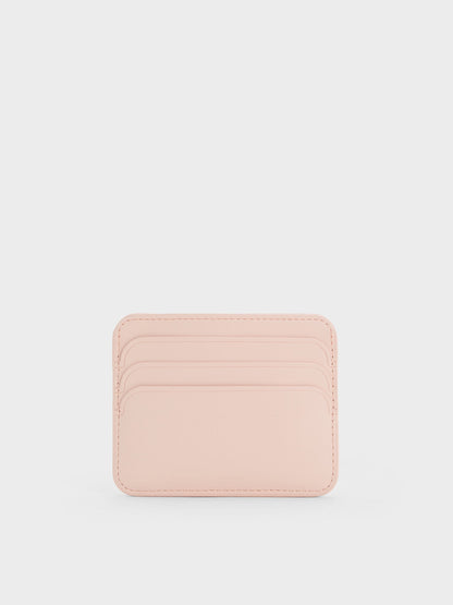 CHARLES & KEITH New / Cleo Two-Tone Quilted Card Holder - Soft Pink