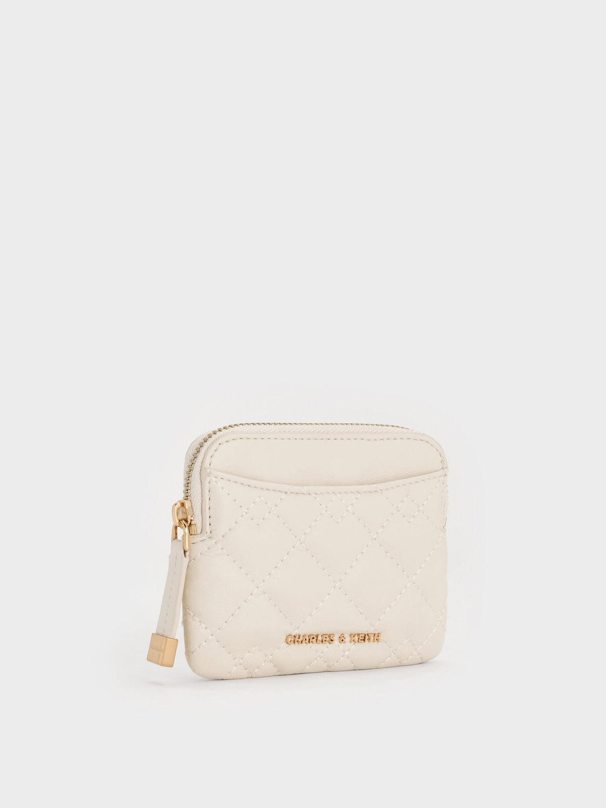 CHARLES & KEITH Customer Favorite / Duo Quilted Card Holder - Cream