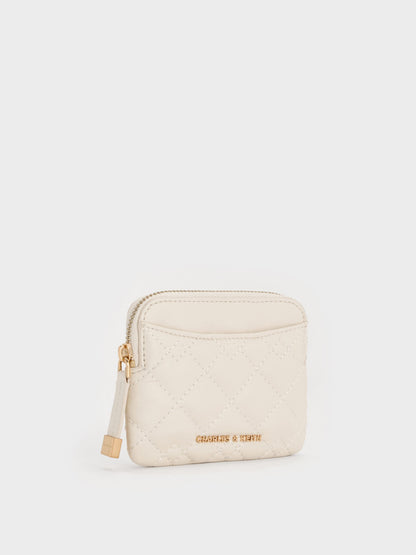 CHARLES & KEITH Customer Favorite / Duo Quilted Card Holder - Cream