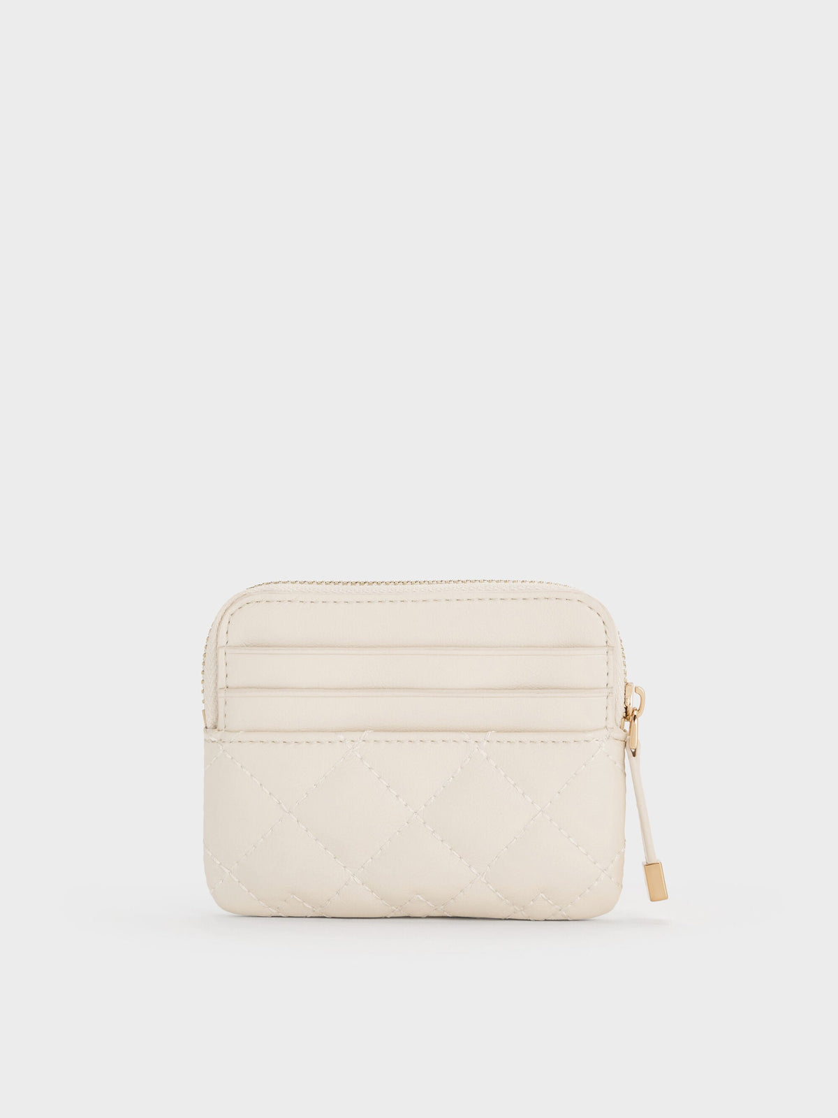 CHARLES & KEITH Customer Favorite / Duo Quilted Card Holder - Cream
