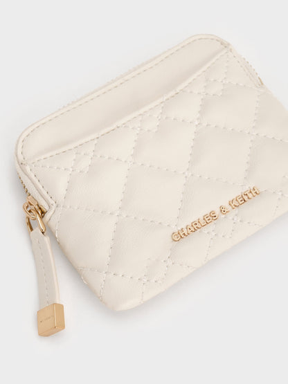 CHARLES & KEITH Customer Favorite / Duo Quilted Card Holder - Cream