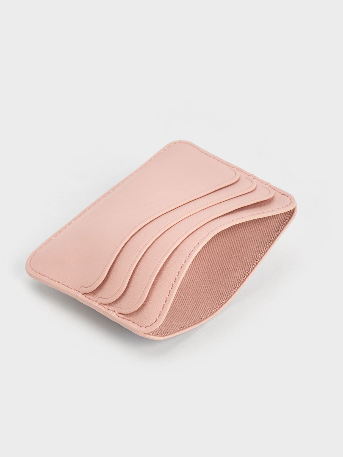CHARLES & KEITH Hot Sale / Cleo Two-Tone Quilted Card Holder - Pink