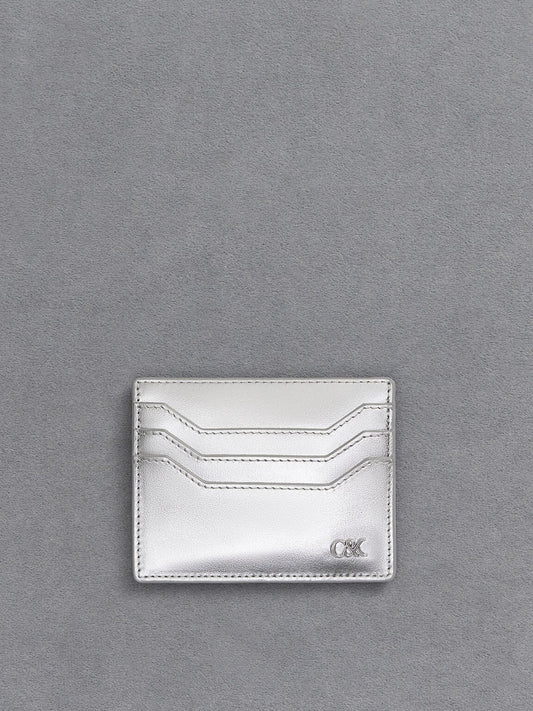 CHARLES & KEITH Deals / Carli Metallic Leather Multi-Slot Card Holder - Silver