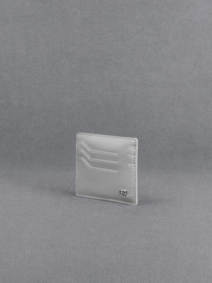 CHARLES & KEITH Deals / Carli Metallic Leather Multi-Slot Card Holder - Silver