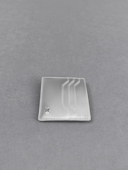 CHARLES & KEITH Deals / Carli Metallic Leather Multi-Slot Card Holder - Silver