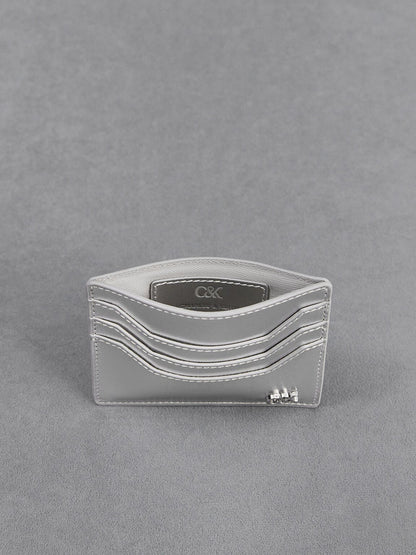CHARLES & KEITH Deals / Carli Metallic Leather Multi-Slot Card Holder - Silver