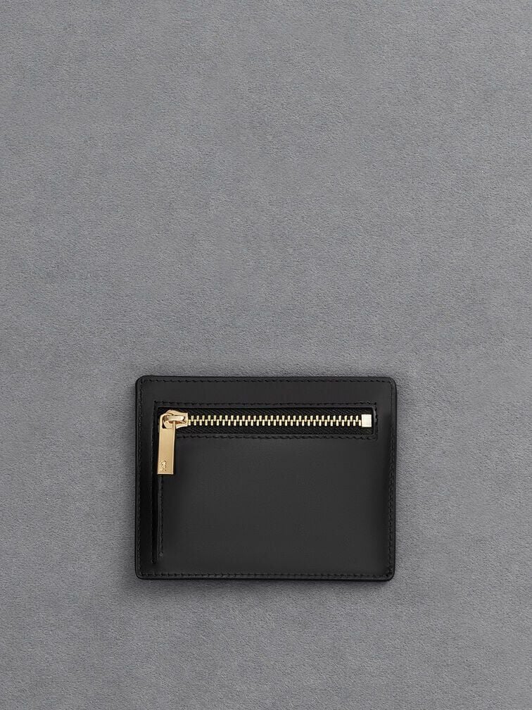CHARLES & KEITH Featured / Carli Leather Multi-Slot Card Holder - Black